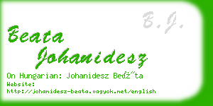 beata johanidesz business card